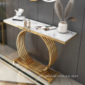 Mesa de console lateral de luxo Marble Rock Plate Wall